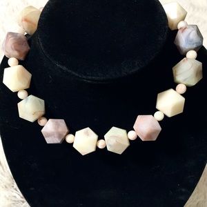 Chunky Geometric Vintage Lucite Bead Chocker Necklace